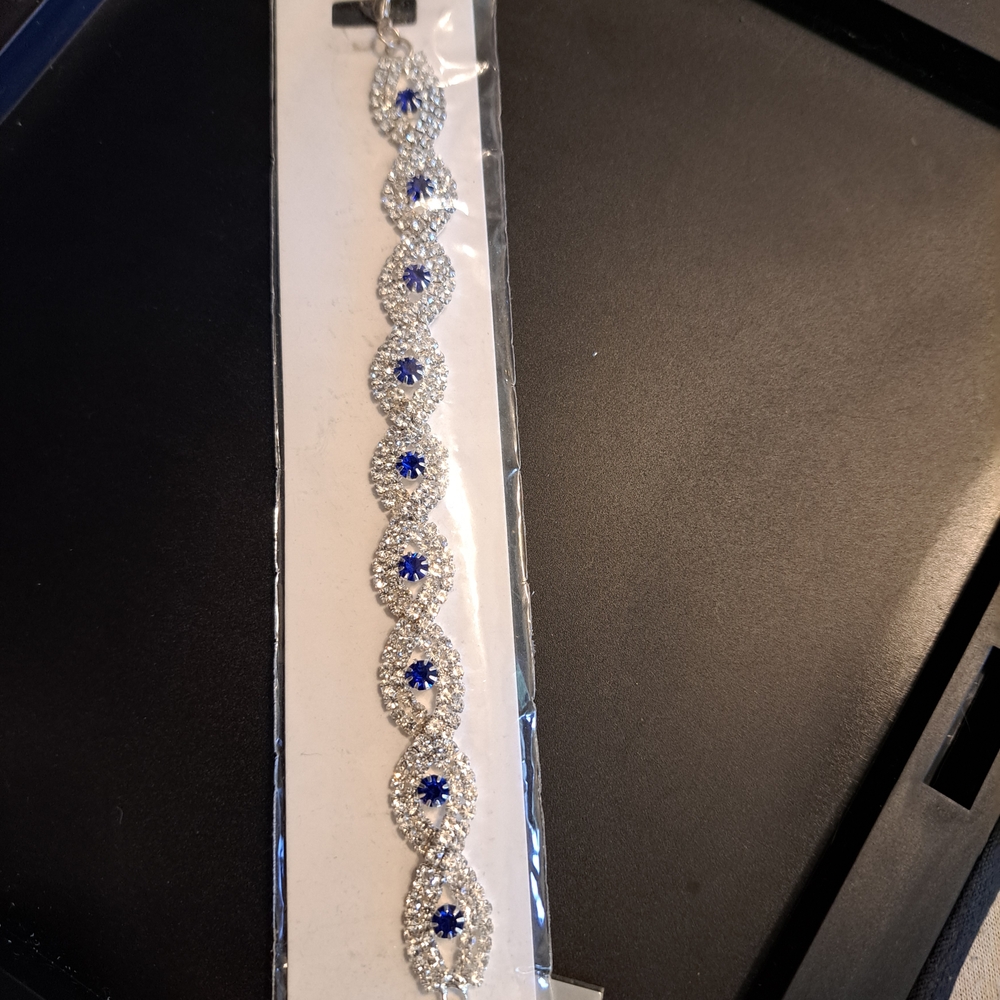 Elegant Silver and Blue Bracelet
